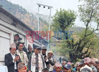 २० किलोवाट छ्यागी खोला लघुजल बिद्युत आयोजनाको पालिका अध्यक्ष रोकायाद्धारा समउद्घाटन