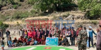 अदानचुली गाउँ पालिका बारीगाउँमा निर्माण भएको हेलिप्याड गाउँ पालिकालाई हस्तानतरण