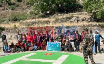 अदानचुली गाउँ पालिका बारीगाउँमा निर्माण भएको हेलिप्याड गाउँ पालिकालाई हस्तानतरण