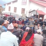 लाम्पाटा–रानीखर्क सीमा विवादबारे जिल्ला प्रशासन कार्यालय हुम्लामा धर्ना